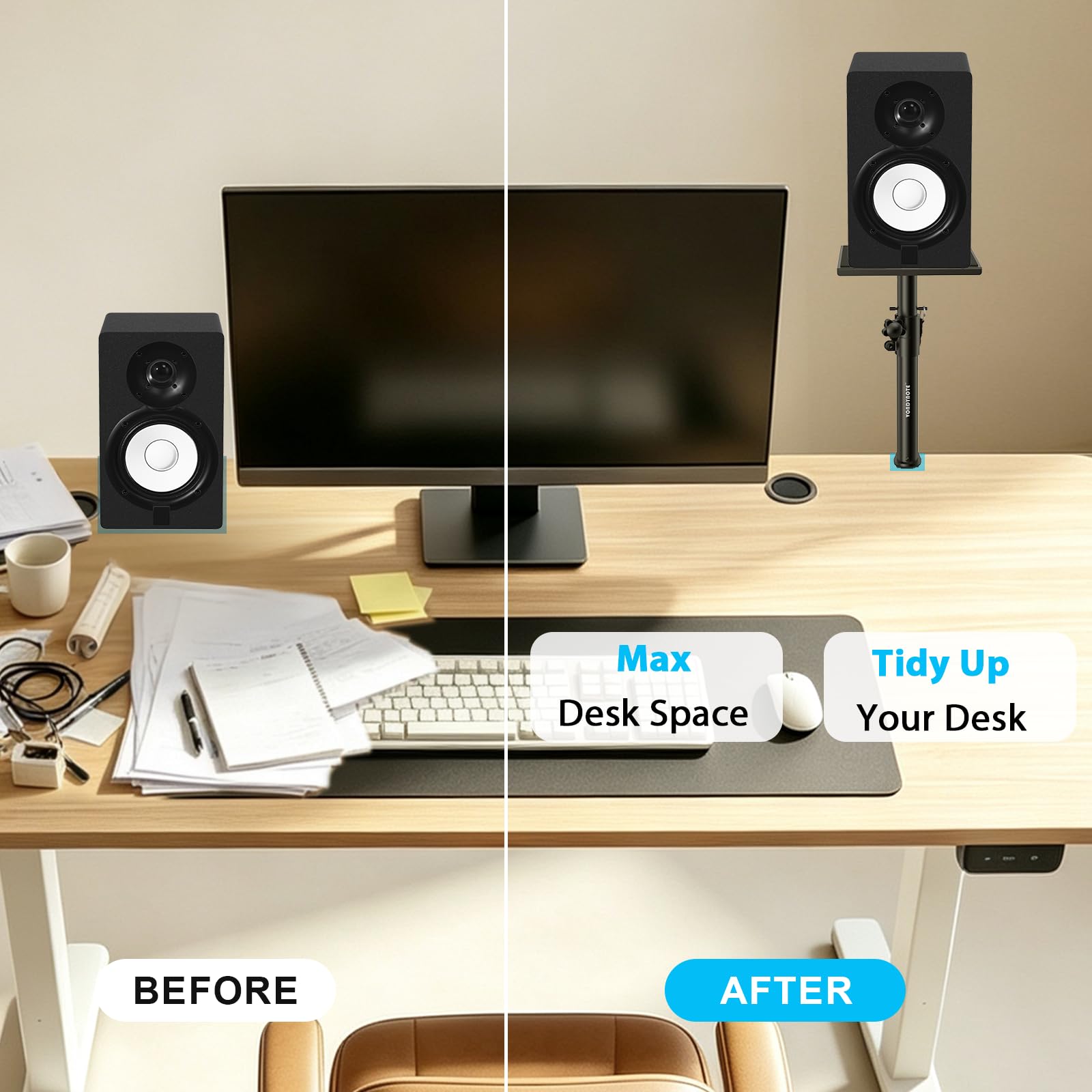 Amazon.com: Vondynote Set of 2 Studio Monitor Stands Desktop